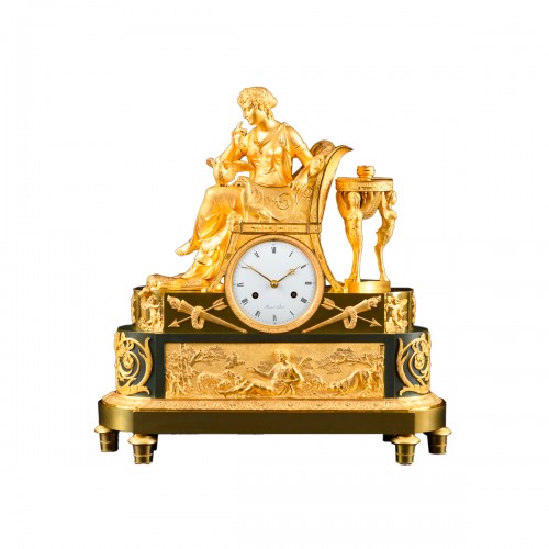 Empire Mantel Clock “Lettre D’Amour”, model by  François-Louis Savart
