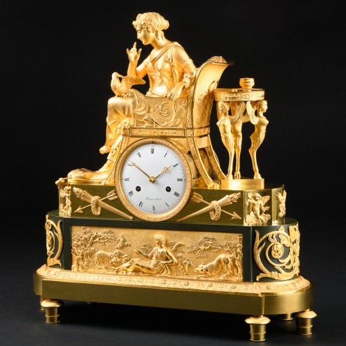Empire - Empire Mantel Clock “Lettre D’Amour”, model by  François-Louis Savart