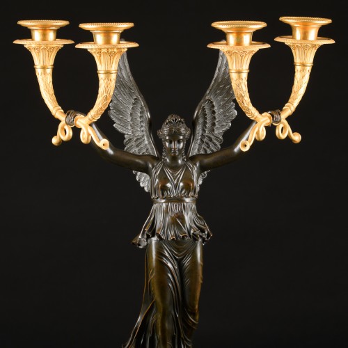 Empire - Large Pair Of Empire Candelabra With Victories - Model By Rabiat 