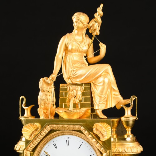 Pendule de cheminée d’époque Directoire “Allégorie de la Fidélité” - Directoire