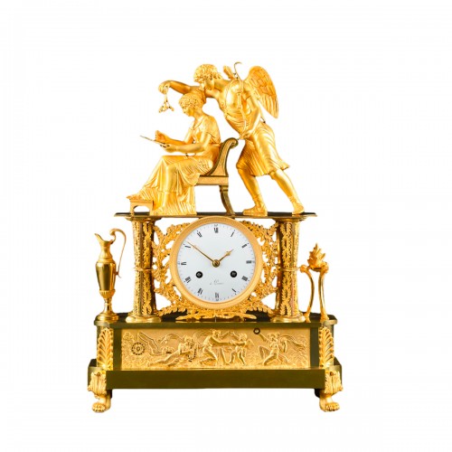 Large Empire Period Mantel Clock “L’Inspiration”