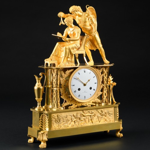 Large Empire Period Mantel Clock “L’Inspiration” - 