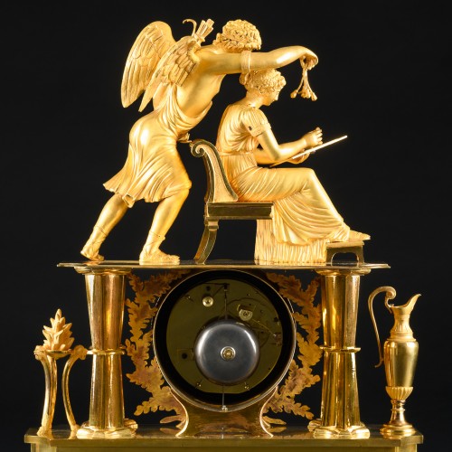 Antiquités - Large Empire Period Mantel Clock “L’Inspiration”