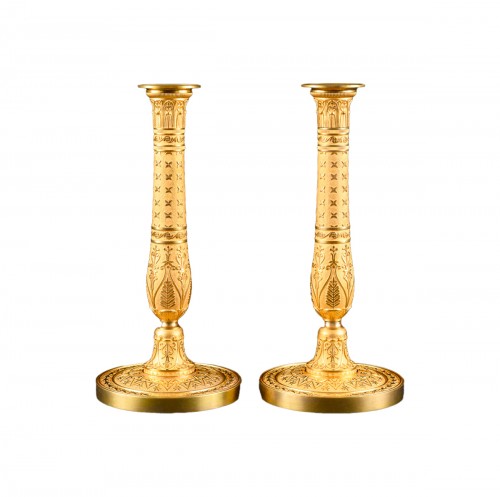 Pair Of Empire Candlesticks , model by Louis-Isidore Choiselat