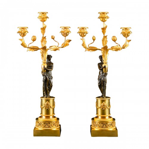 Pair Of Directory Period Candelabra “Aux Pavots”