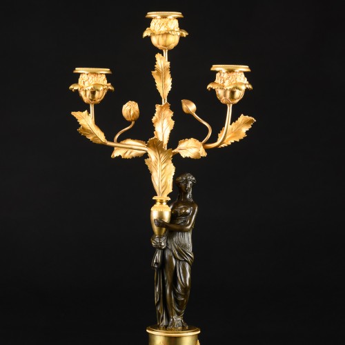 Pair Of Directory Period Candelabra “Aux Pavots” - 