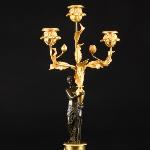 18th century - Pair Of Directory Period Candelabra “Aux Pavots”