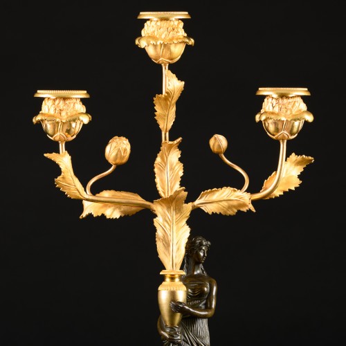 Pair Of Directory Period Candelabra “Aux Pavots” - Directoire