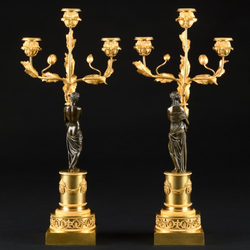 Directoire - Pair Of Directory Period Candelabra “Aux Pavots”