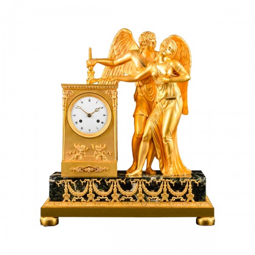 Empire Mantel Clock “Eros And Psyche”, model by André-Antoine Ravrio 