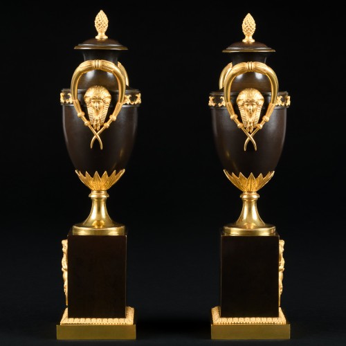 Lighting  - Pair of Consulat period cassolettes candleholders double use - Circa 1799