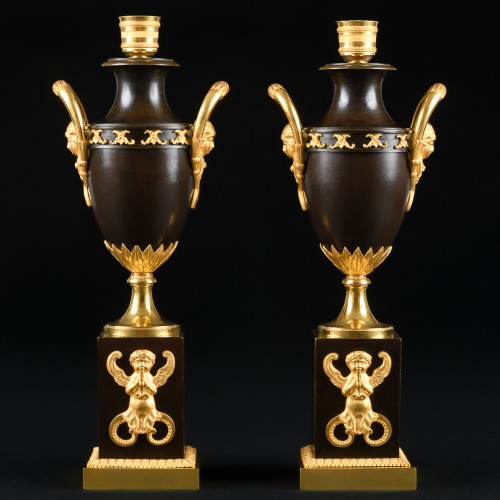 18th century - Pair of Consulat period cassolettes candleholders double use - Circa 1799