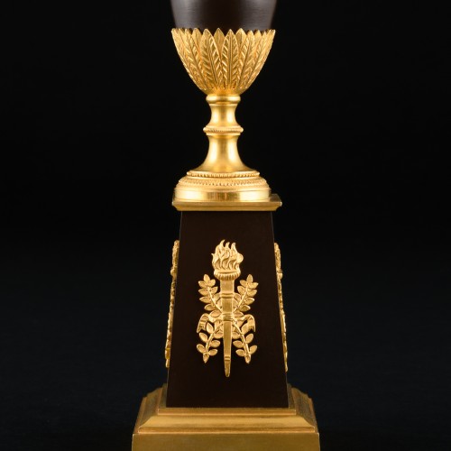 Empire - Large Pair of Empire candlesticks in the shape of ewers Circa 1810