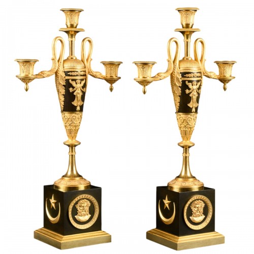 Large pair of Empire candelabra attributed to Claude Galle 