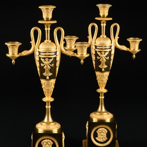 Large pair of Empire candelabra attributed to Claude Galle  - Lighting Style Empire
