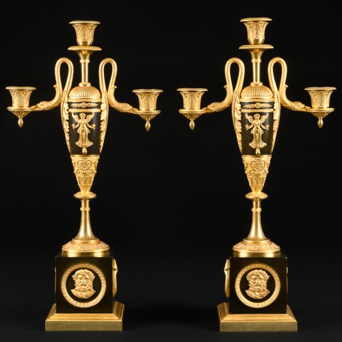 Large pair of Empire candelabra attributed to Claude Galle  - 