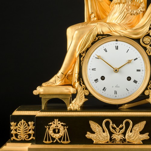 Horlogerie Pendule - Pendule Empire «Allégorie de la sagesse » avec Prudentia, vers 1810