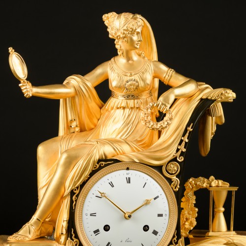 Pendule Empire «Allégorie de la sagesse » avec Prudentia, vers 1810 - Empire