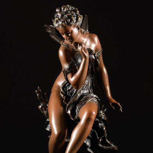Mythological French bronze sculpture “Ondine” signed Mathurin Moreau - Sculpture Style Napoléon III