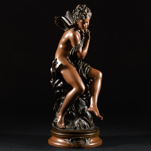 Mythological French bronze sculpture “Ondine” signed Mathurin Moreau - Napoléon III