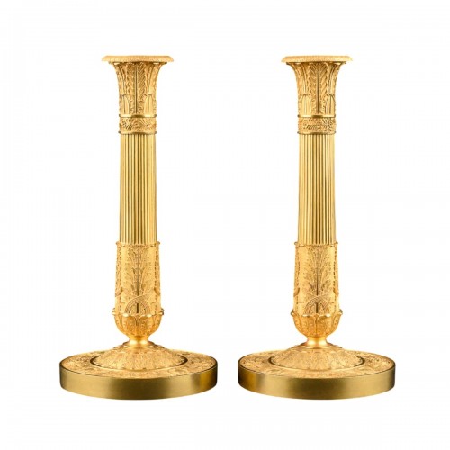 Paire de bougeoirs Empire avec masques de gorgone, circa 1810