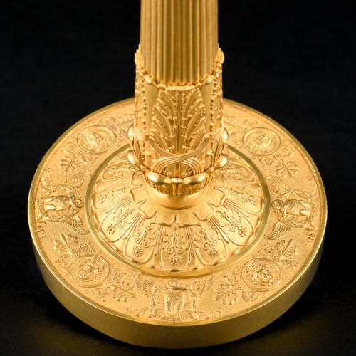 Lighting  - Paire de bougeoirs Empire avec masques de gorgone, circa 1810