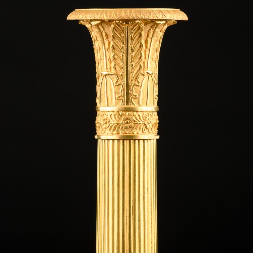 19th century - Paire de bougeoirs Empire avec masques de gorgone, circa 1810