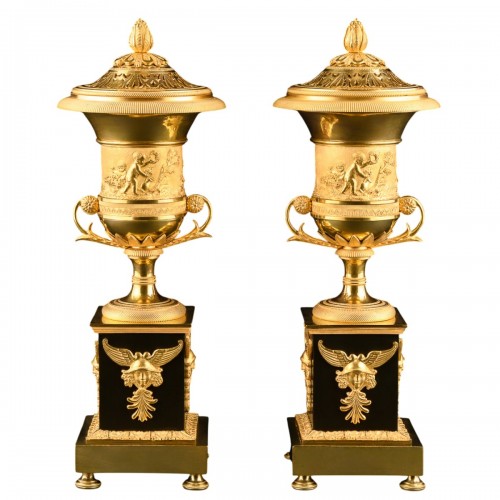 Pair of Directory period cassolettes/candleholders, circa 1795
