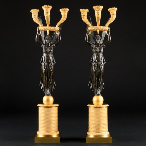 Antiquités - Pair Of Empire Candelabra - Model by P.P. Thomire, Paris 1810