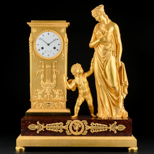 Mythological Empire clock “Venus guided by Love” attributed to Ravrio - Horology Style Empire