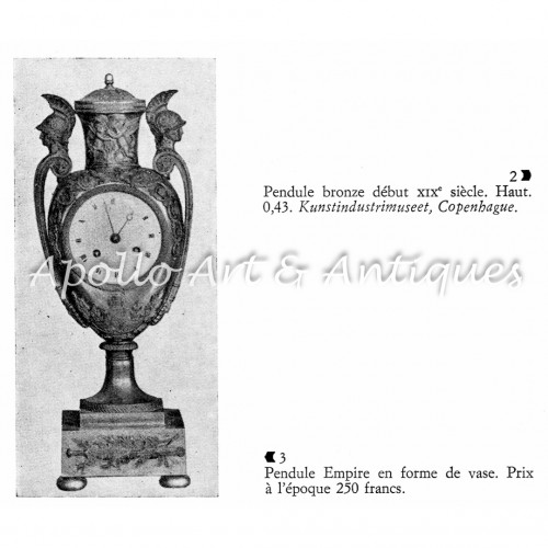 Antiquités - Empire vase-shaped mantel clock with Roman soldier busts