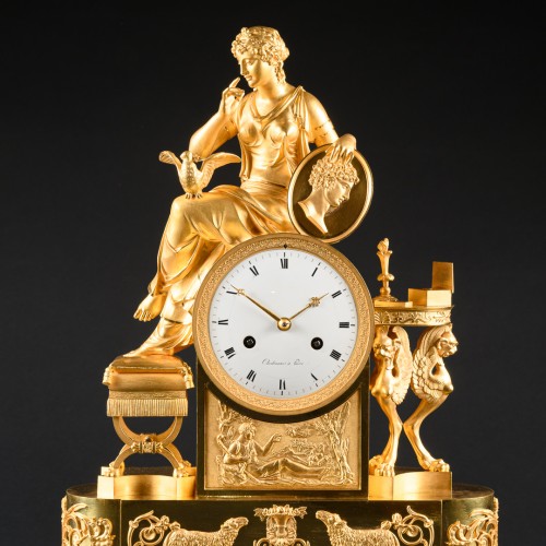 Empire Clock “lettre D’amour” - Attributed To François-Louis Savart  - Horology Style Empire
