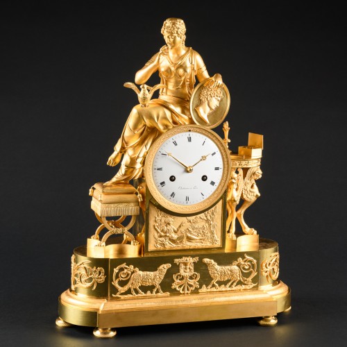 Empire Clock “lettre D’amour” - Attributed To François-Louis Savart  - 