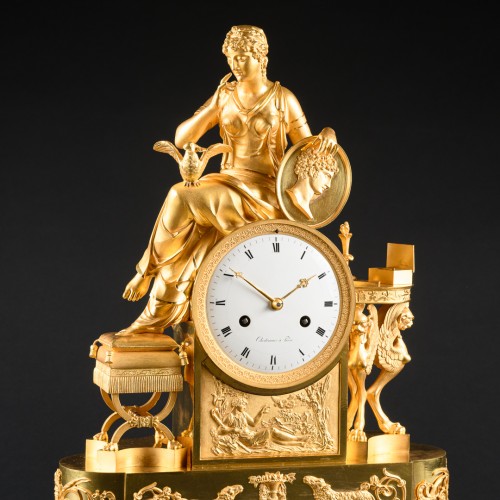 19th century - Empire Clock “lettre D’amour” - Attributed To François-Louis Savart 