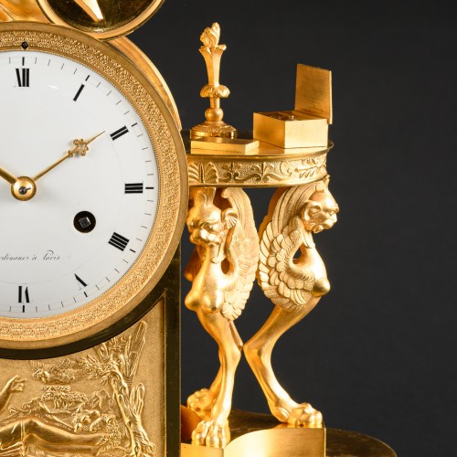 Empire - Empire Clock “lettre D’amour” - Attributed To François-Louis Savart 