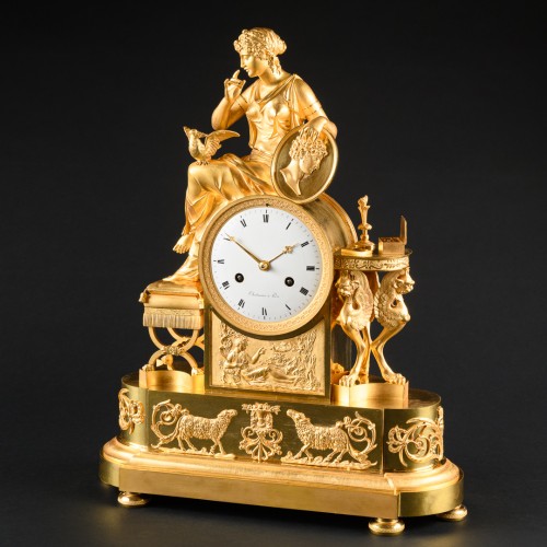 Antiquités - Empire Clock “lettre D’amour” - Attributed To François-Louis Savart 