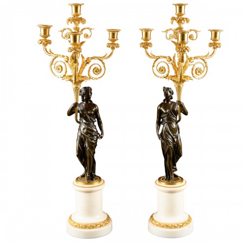 Important Pair Of Directoire Candelabra 