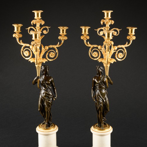 Important Pair Of Directoire Candelabra  - Lighting Style Directoire