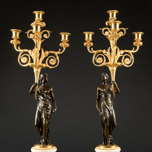 Lighting  - Important Pair Of Directoire Candelabra 