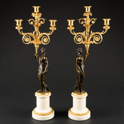Importante paire de candélabres d’époque Directoire - Apollo Art & Antiques