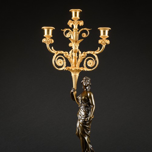 Important Pair Of Directoire Candelabra  - Directoire