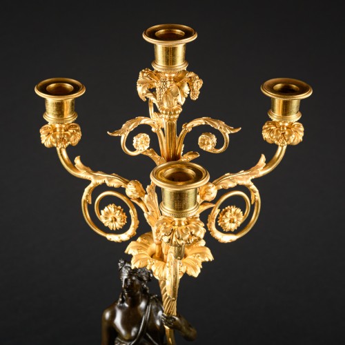 Antiquités - Important Pair Of Directoire Candelabra 