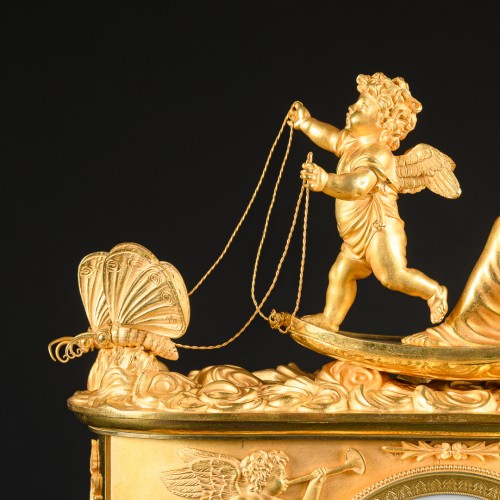 Eros And Psyche -  Early Empire Chariot Clock  - Empire