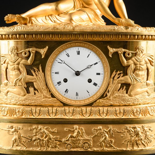 Horology  - Empire Clock &quot;Nymphe à la coquille&quot; Attributed To Claude Galle