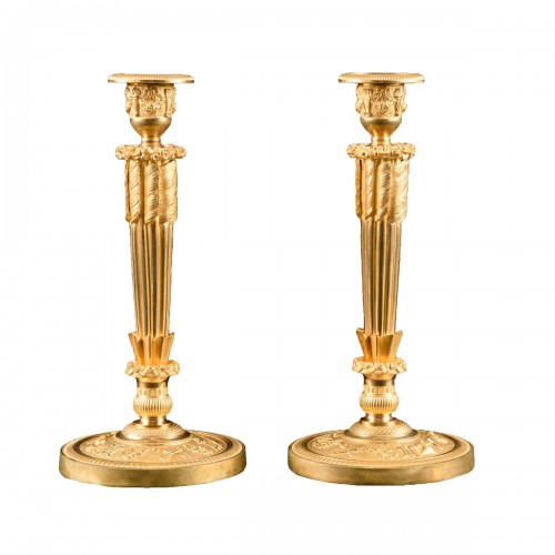 Large Pair of Empire Candlesticks 