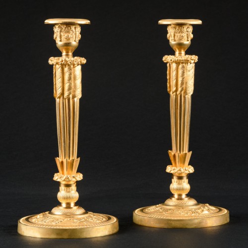 Large Pair of Empire Candlesticks  - Lighting Style Empire