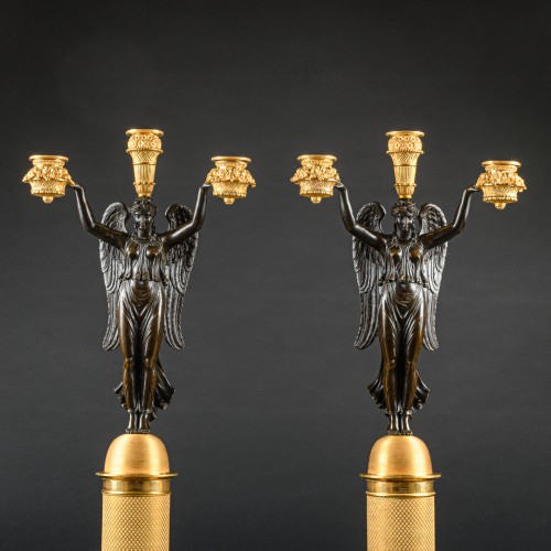 Rare Pair of Empire Period Candelabra By Thomire &amp; Signed Rabiat  - Lighting Style Empire