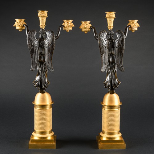 Empire - Rare Pair of Empire Period Candelabra By Thomire &amp; Signed Rabiat 