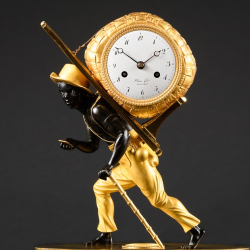 Empire Clock Le Portefaix After Design By Jean-André Reiche - Horology Style Empire
