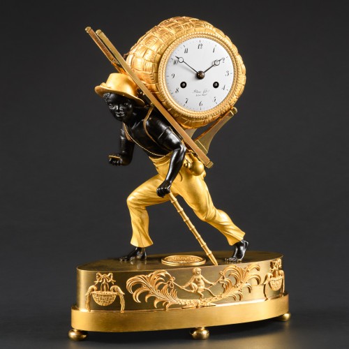 Horology  - Empire Clock Le Portefaix After Design By Jean-André Reiche